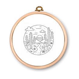 Bastidor com risco de Paisagens — Academia do Bordado Livre